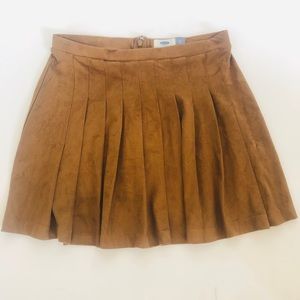 Brown Faux Suede Pleated Skirt Old Navy W Size S